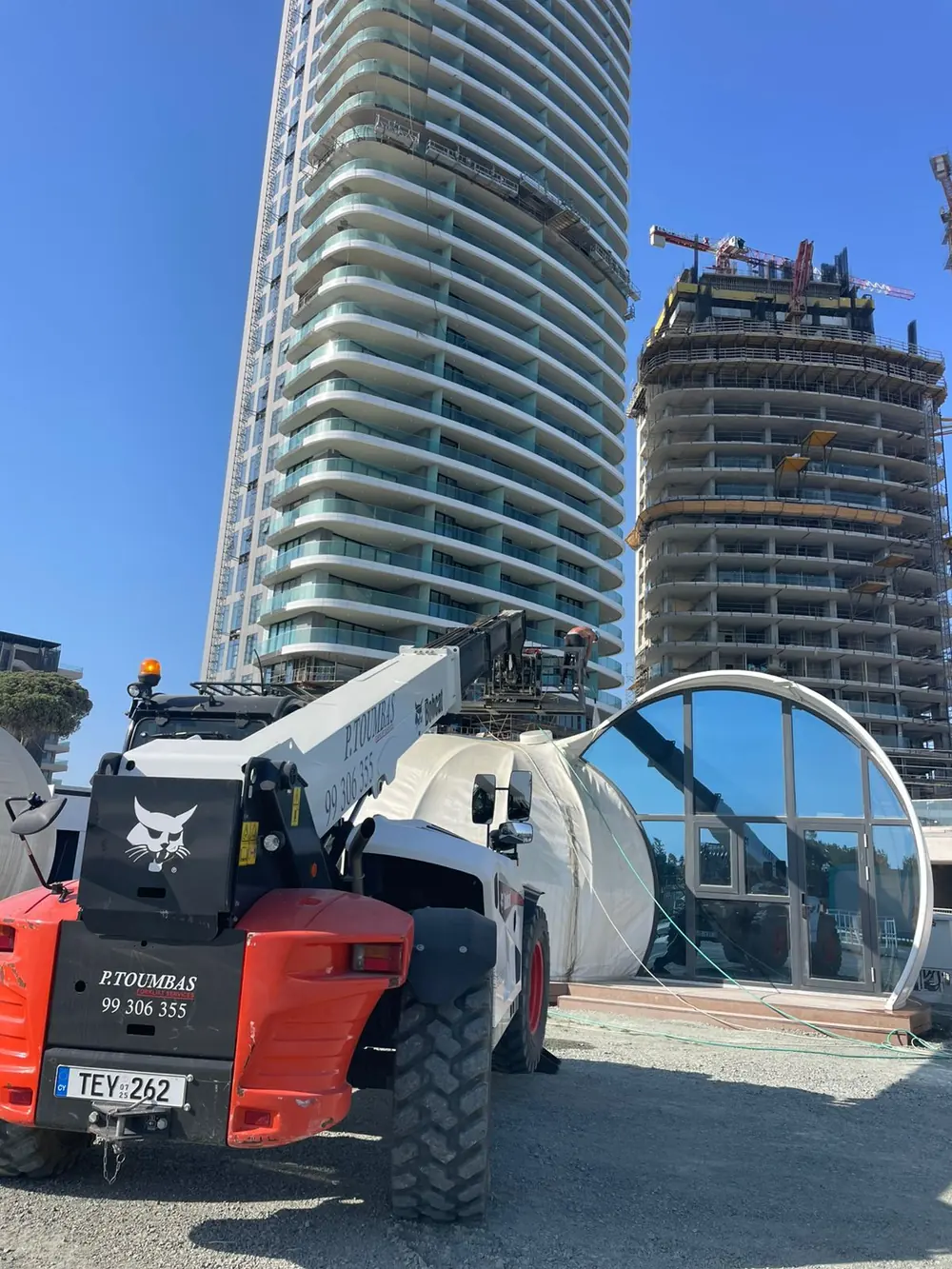 Telescopic forklift on a lifting job in Limassol