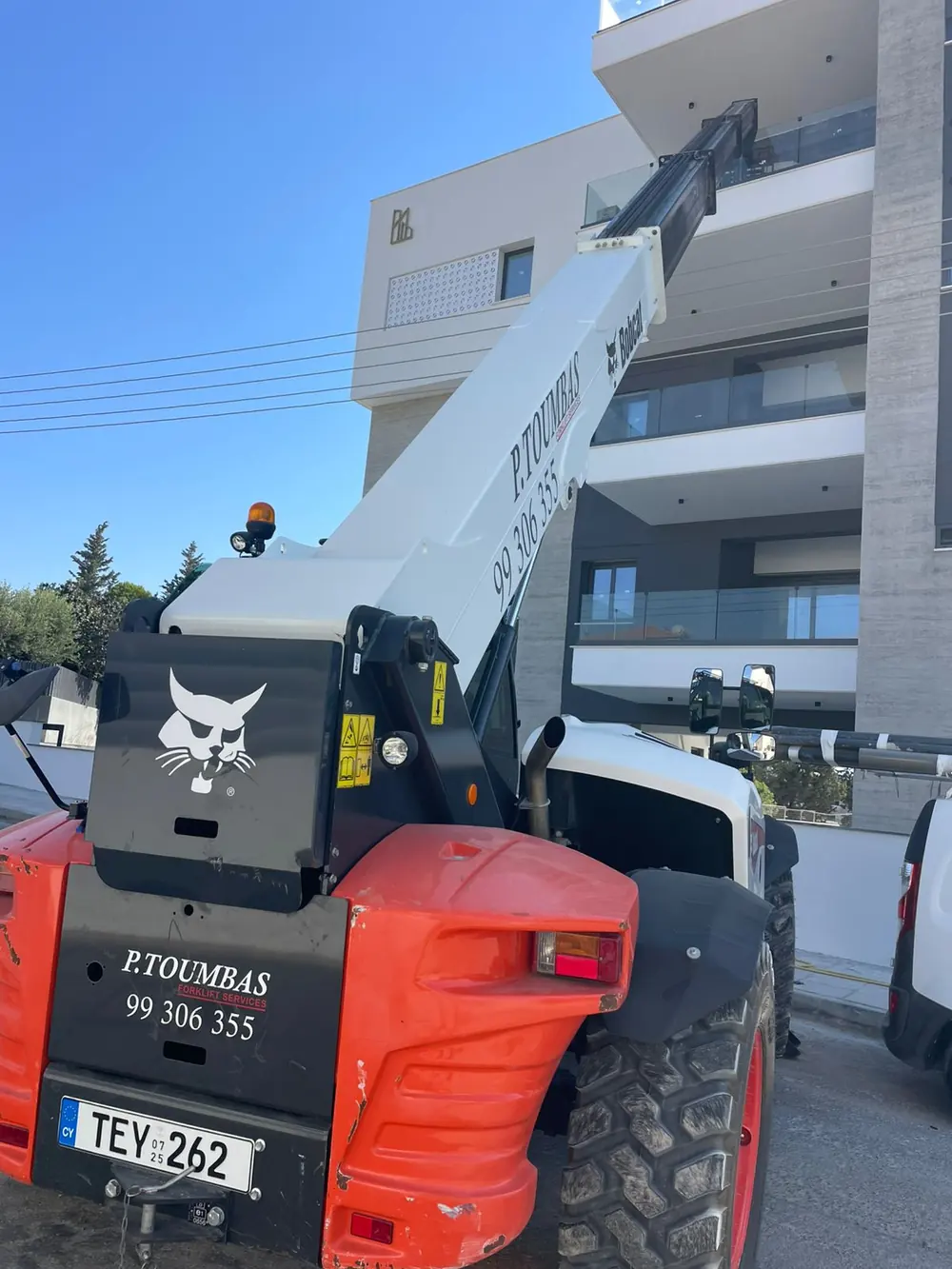 P.TOUMBAS telescopic forklift on a project in Limassol